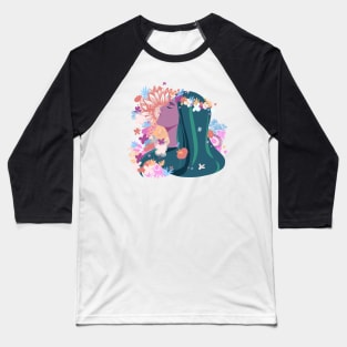 blooming flora Lady Baseball T-Shirt